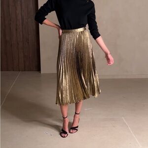 Raggiera pleated gold skirt NWT 
Banana Republicblic
Out of stock item